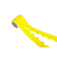 Card Scalloped Border Roll Yellow 15m