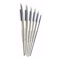 White Nylon Brushes Pack Of 6