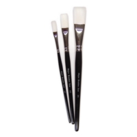 White Synthetic Fine Flat Brush S10 P10