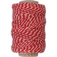 Cotton Cord - Red White - 50m Cotton Cord - Red White - 50m