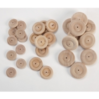 Turned Wooden Wheels 40mm