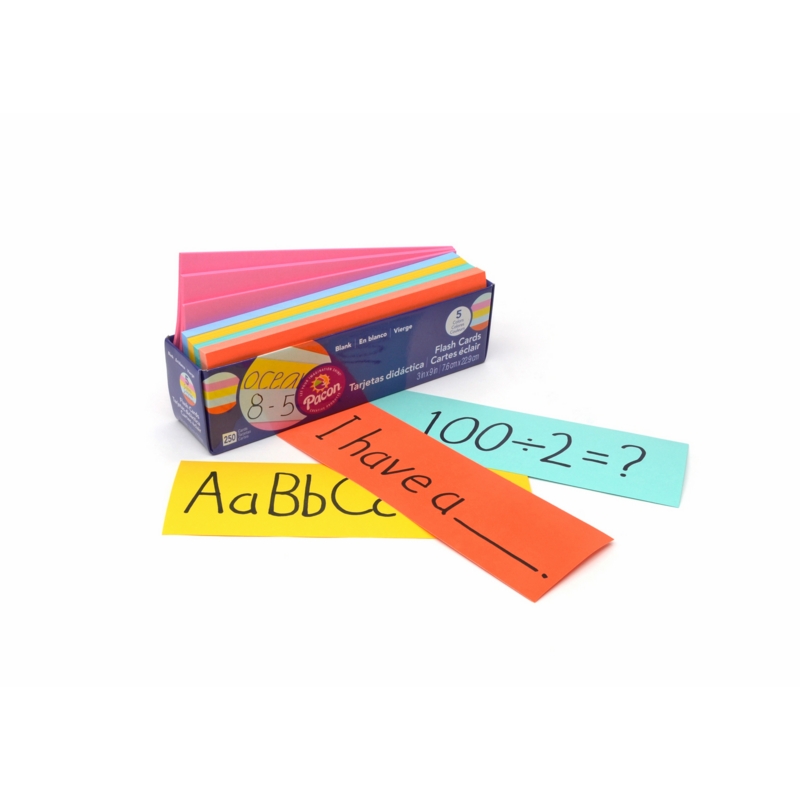 Coloured Blank Flash Cards 250 Kingswood Office Supplies