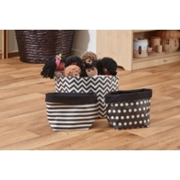 Black and White Canvas Baskets Set of 3 Black and White Canvas Baskets Set of 3