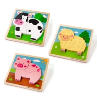 Chunky Lift Out Puzzles - Pig -Cow-Sheep
