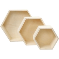 Hexagonal Storage Boxes Pack 3