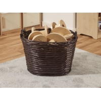 Oval Dark Log Basket