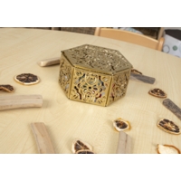 Gold Trinket Box - Hexagonal