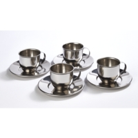 Metal Cup Saucer 4pk Metal Cup Saucer 4pk