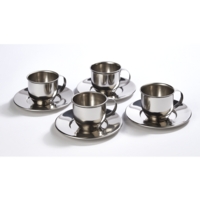 Metal Cup Saucer 4pk