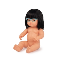 Baby Doll with Glasses Asian Girl 38cm Baby Doll with Glasses Asian Girl 38cm