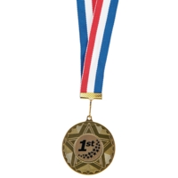 Gold Medal On Ribbon 1st