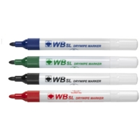 Whiteboard Drywipe Bullet Assorted Markers Pack of 4