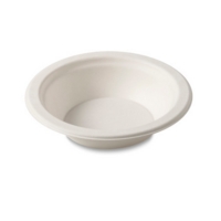9" Bagasse Round Bowl, White,  Pack 50