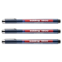 Edding 1800 Technical Drawing Black Pens Pack of 3