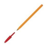Bic Orange Fine Ballpoint Pens Red Ink Box of 50