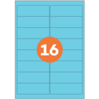 A4 Labels 16 per A4 sheet 1600 labels per box, BLUE