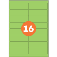 A4 Labels 16 per A4 sheet 1600 labels per box, GREEN