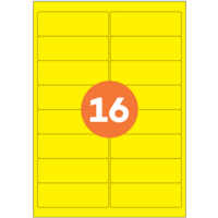 A4 Labels 16 per A4 sheet 1600 labels per box, YELLOW