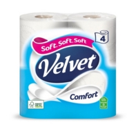 Velvet Comfort White Toilet Rolls    Pack 24