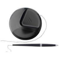 Reception Counter Pen Desk Set on Chain with Stand Black