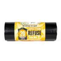 Super Strong Black Refuse Sack. Roll of 20 Super Strong Black Refuse Sack. Roll of 20
