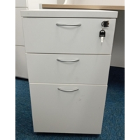 3 Drawer Tall Under Desk Ped White, PRE-OWNED