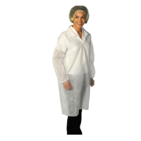 Stud Fastening Visitor Coat White, Medium,  Box 50  60001S