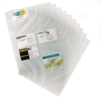 A4 Clear Business Card Punched Pockets Pack of 10