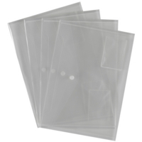 A4+ Clear Popper Wallets with Business Card Holder Pack of 5