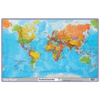 Desktop World Map Durable Mat 59cm x 40cm
