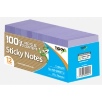 Recycled Sticky Note Pads, Lilac  75 x 75mm,  Pack 12