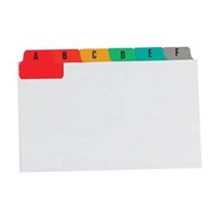 Guide Cards A-Z White 6  x 4 Multicoloured Tabs SINGLE PACK