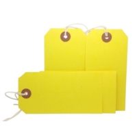 YELLOW Strung Tags 120mm x 60mm Box of 250