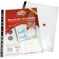 A4 Ringbinder Popper Wallet Clear, Pack 5