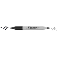 Sharpie Twin Tip Permanent Marker Black Box of 12