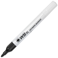 Whiteboard Drywipe Bullet Black Markers Box of 10