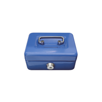 4" Steel Coin Slot Cash Box Blue