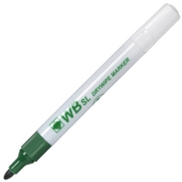 Whiteboard Drywipe Bullet Green Markers Box of 10
