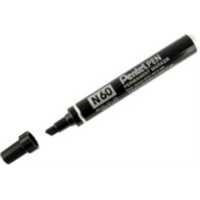 Pentel N60 Chisel Black Markers Box of 12