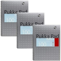 Pukka A4 Metallic Editor Notebook Pack of 3