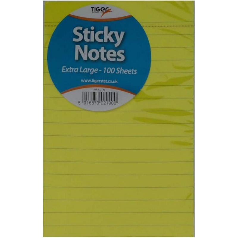 Large Sticky Note Pads Ruled, 100 sheets - Kingswood Office Supplies
