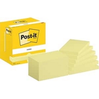 Post-It Notes Original Yellow 76mm x 127mm Pack of 12