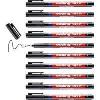 Edding 141 Permanent Black Markers Box of 10