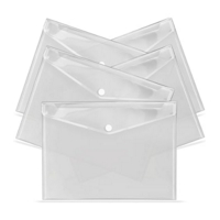 A4+ Clear Popper Wallets with Business Card Holder Pack of 5