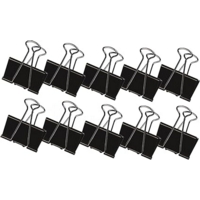 Foldback Binder Clips 25mm Black Box of 10
