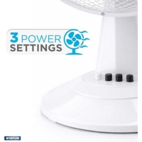 12" Desk Oscillating 3 Speed Desk Fan White