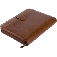Alassio A4 Portfolio Fine Touch Faux Leather Case Brown