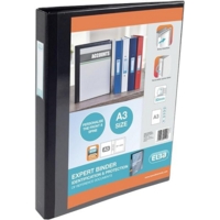 Elba A3 Portrait 4-Ring Binder Black SINGLE