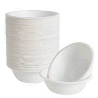 Bagasse 9  Round White Bowls Pack of 50