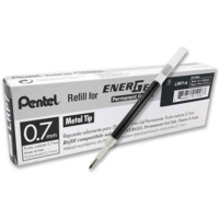 Pentel Energel 0.7mm Black Permanent Ink Refill Box of 12